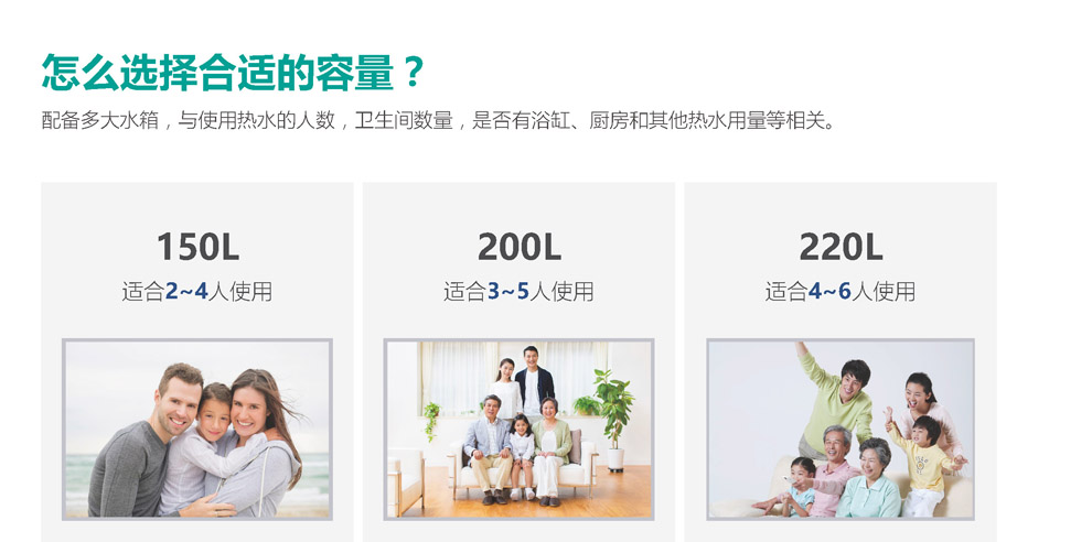 空氣能熱水器怎么選擇合適的容量？